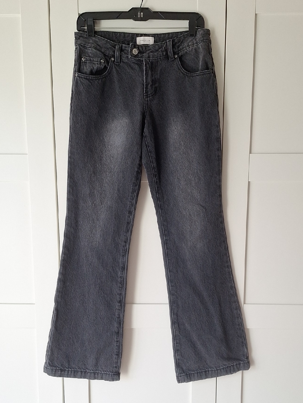 PacSun Women's Low Rise Faded Black Bootcut Jeans